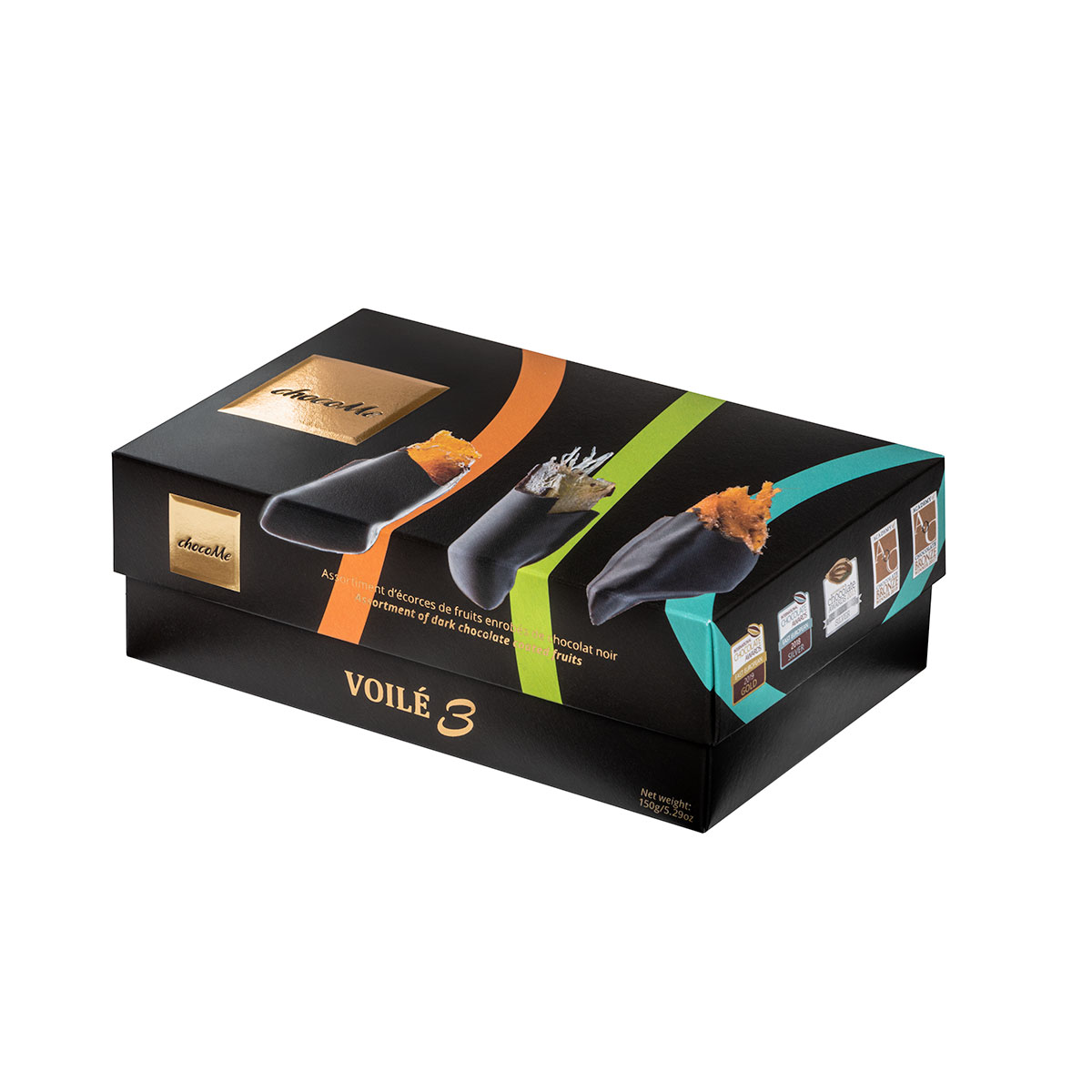 Selektion mit dunkler Schokolade überzogenen Früchten (3x50g) - chocoMe 150g Selektion mit dunkler Schokolade überzogenen Früchten (3x50g) - chocoMe 150g