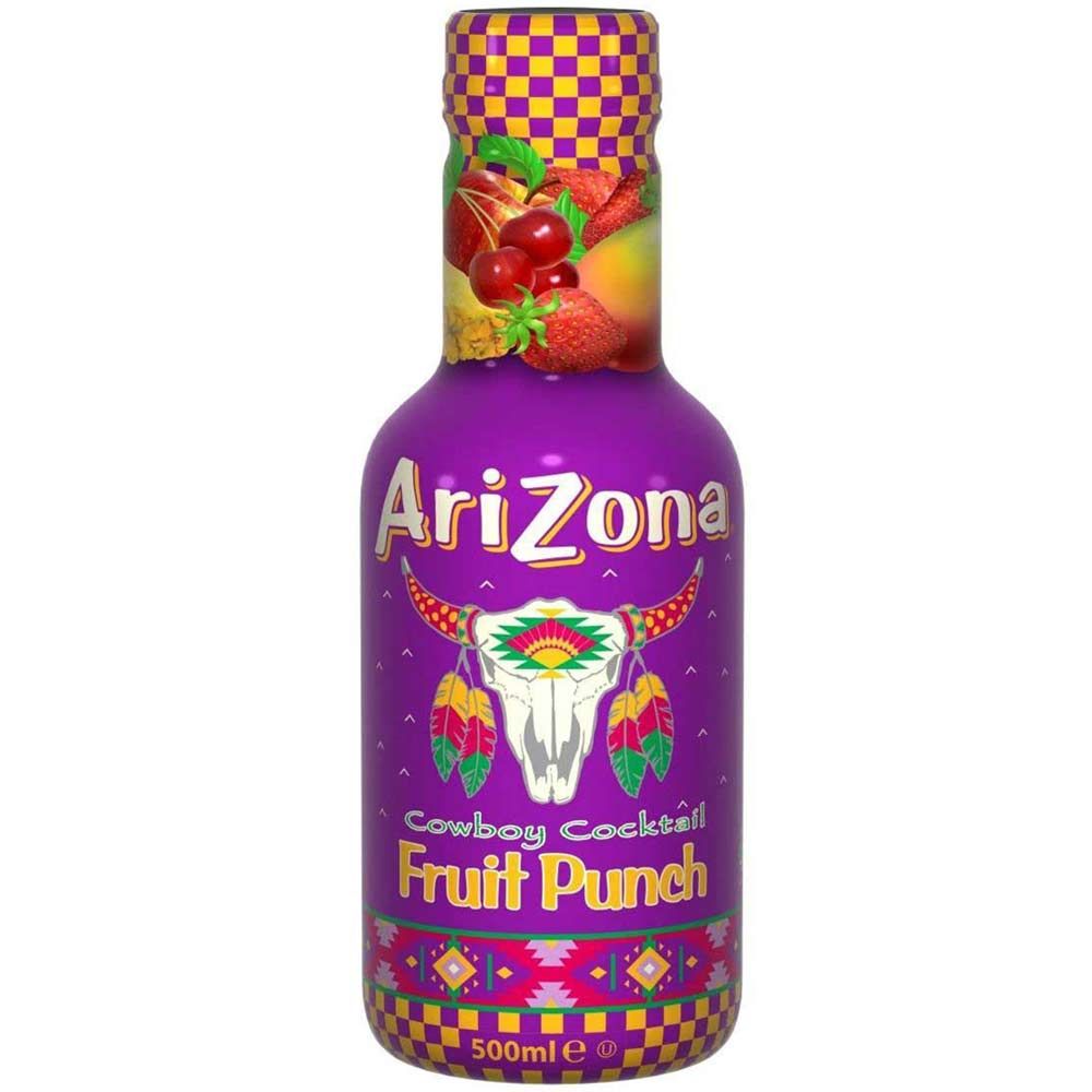 AriZona Fruit Punch 0,5L, Exotisches Sommergetränk mit Vitamin C