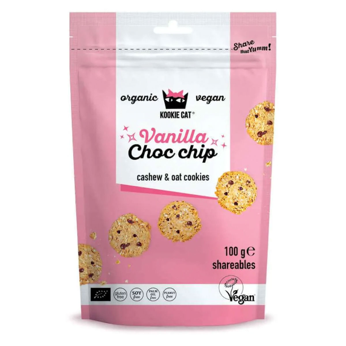 Mini-Kekse Shareables Vanille-Schoko-Chip, Bio, Kookie Cat, 100g