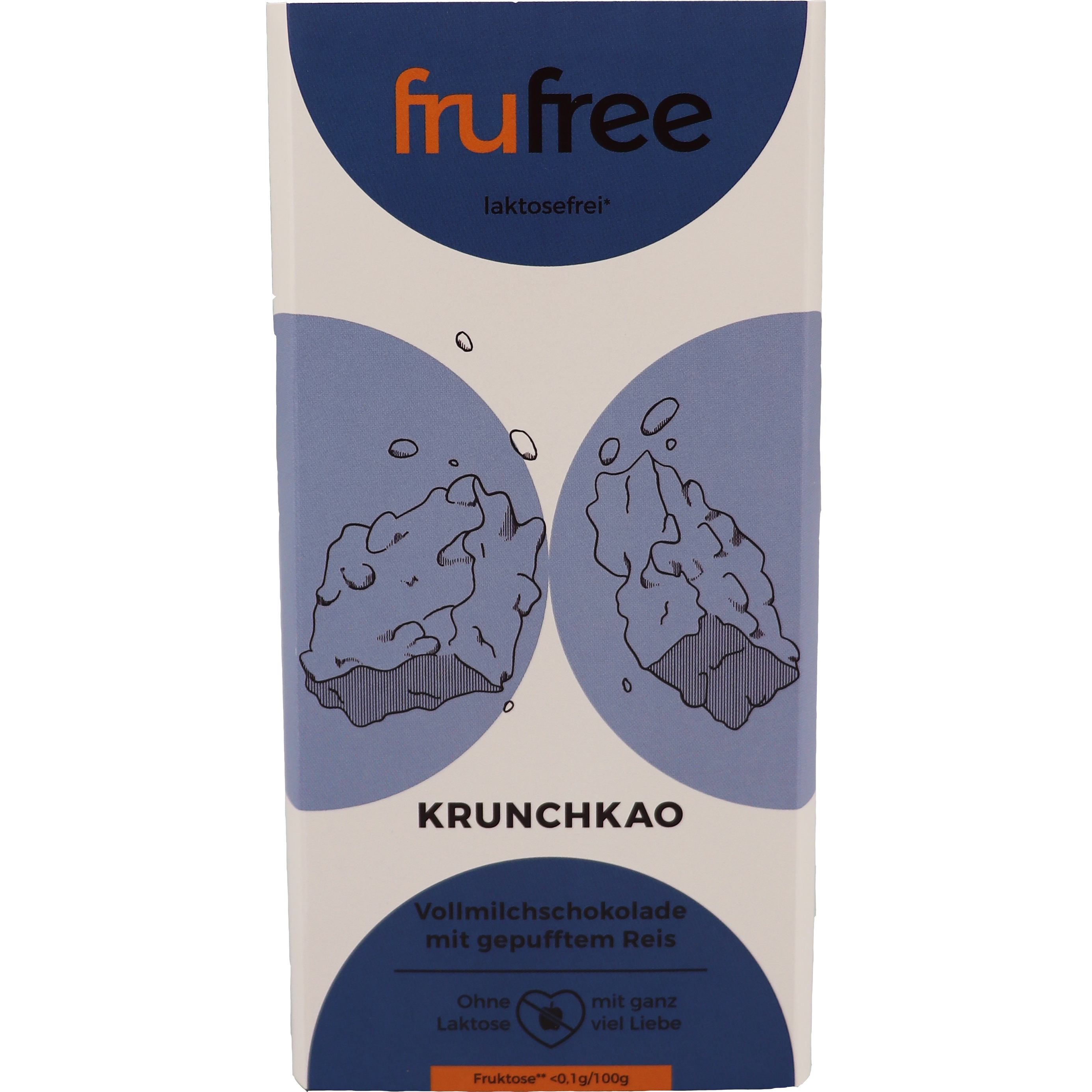 Krunchkao, edle Vollmilchschokolade mit gepufftem Reis - laktosefrei* 90g