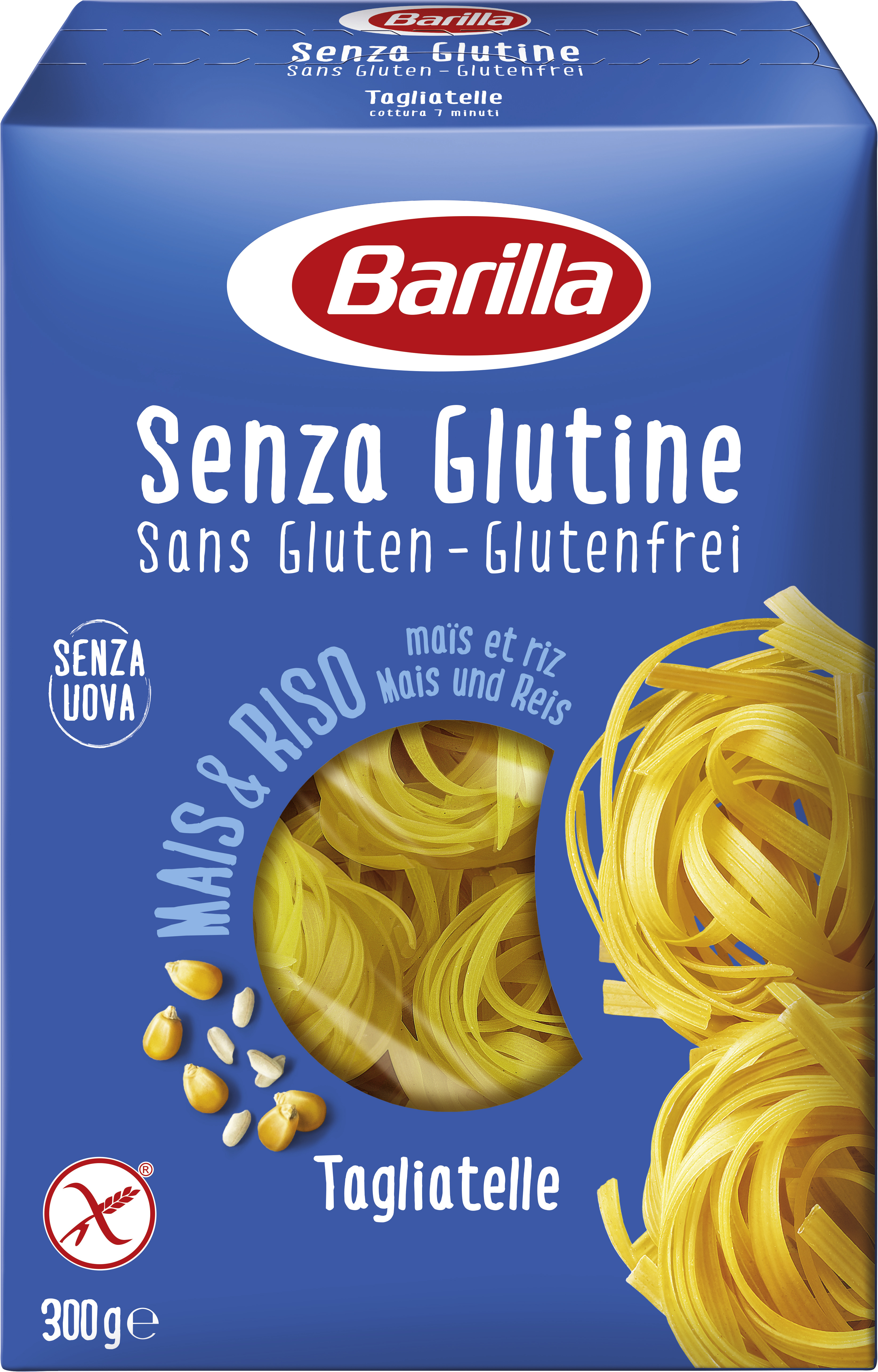Barilla Tagliatelle glutenfrei - Aus weissem Mais, gelbem Mais und braunem Vollkornreis 300g