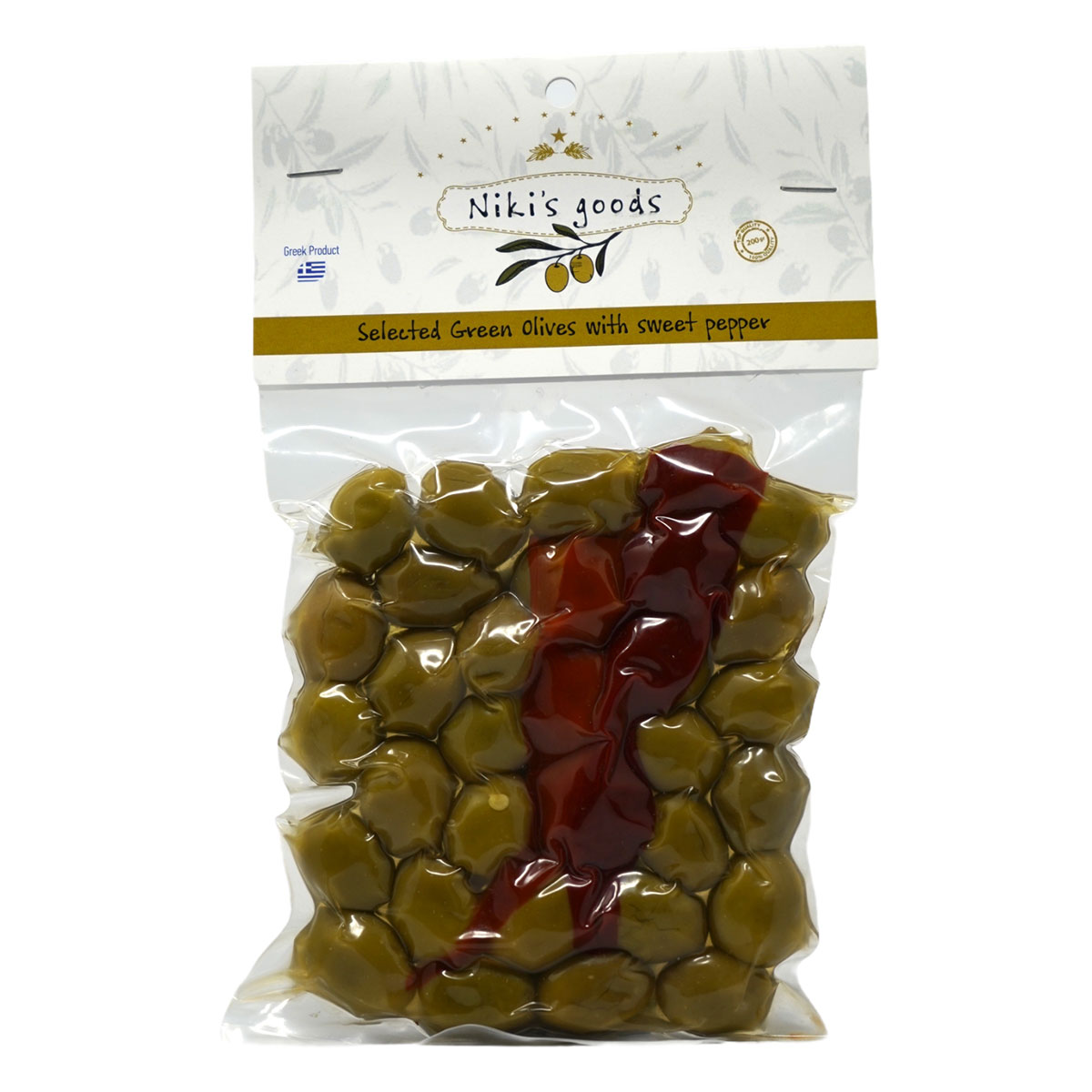 Grüne Oliven Paprika 200g