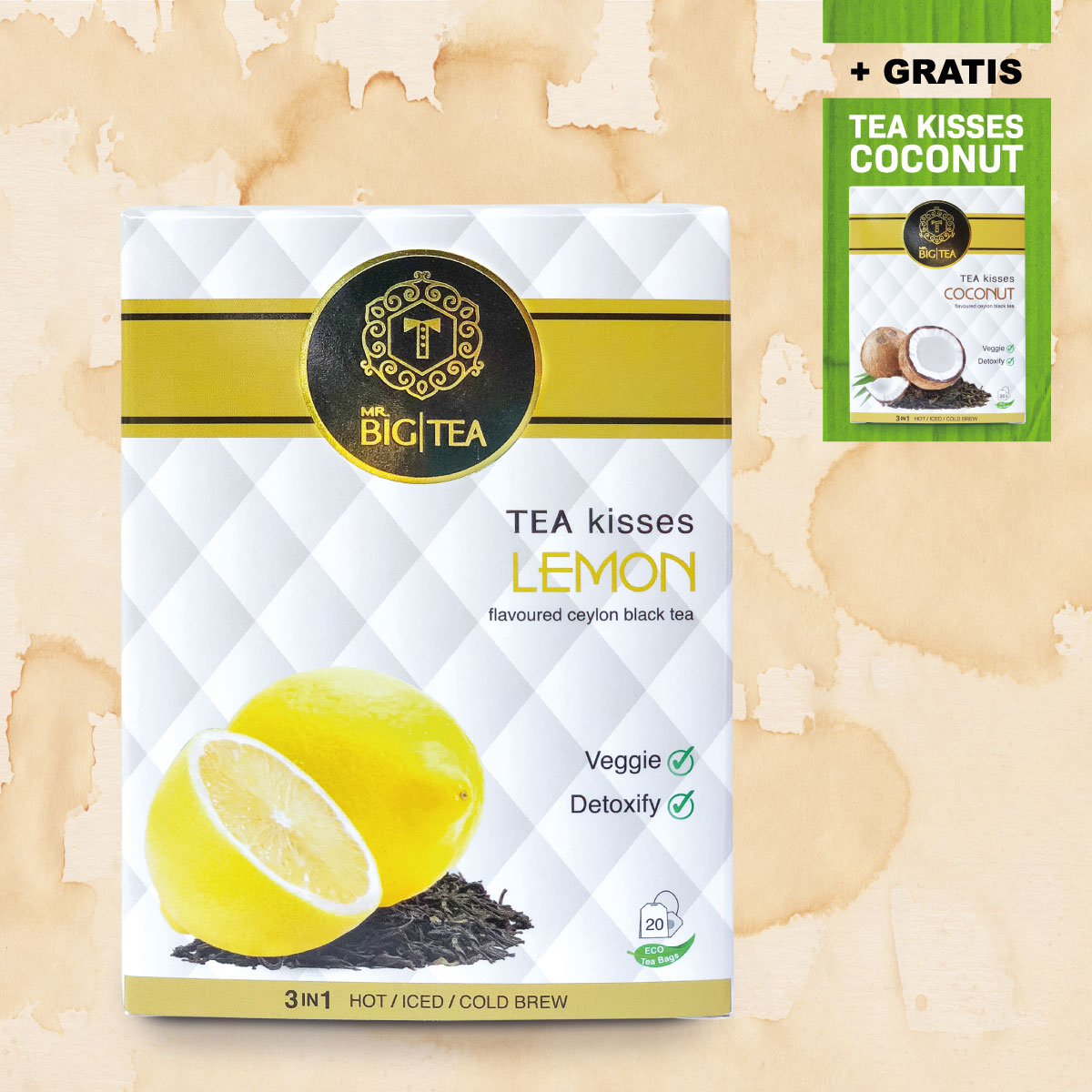 MR. BIG TEA Ceylon-Schwarztee mit Lemon (3IN1) 2g x 20 Teebeutel