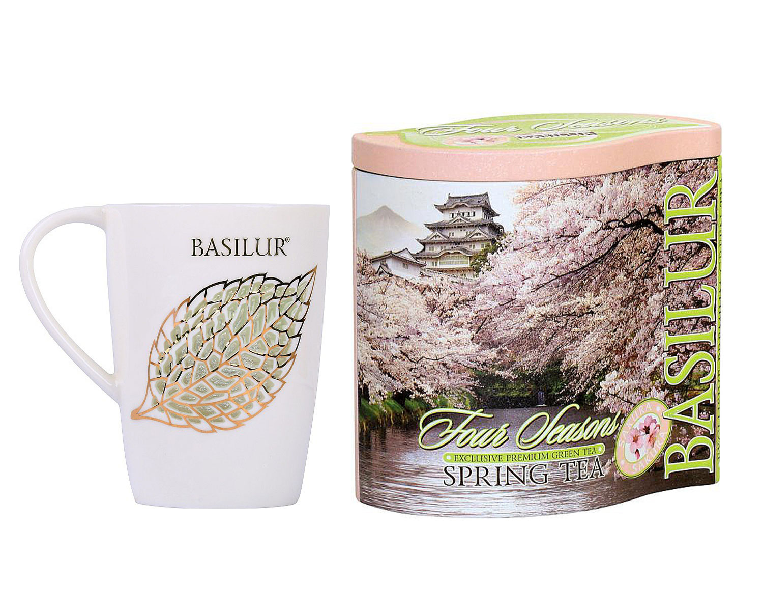 Spring-Tea-100%-reiner-grüner-Ceylon-Blatt-Tee -mit-echten-Stückchen-von-Pampelmuse-und-Kirsche,-Kornblumen-und-Aroma-von-Kirsch-100g