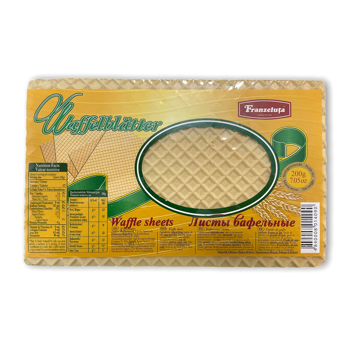 Waffelblätter "Franzeluta" eckig, 200g Waffelblätter "Franzeluta" eckig, 200g